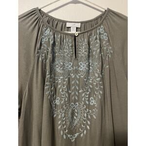 J Jill Tunic Top Size Large Petite Lightweight Flowy Boho Peasant Paisley Fairy